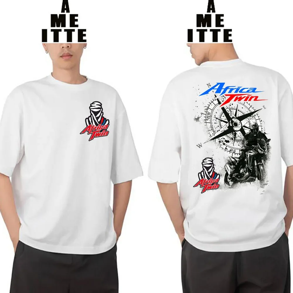 

HONDAAfrica Twin CRF1000l Moto Riding TShirts Men Short Sleeve Nature Adventure Motorcycle Rider T-Shirt Hip Hop Boy Casual Tees