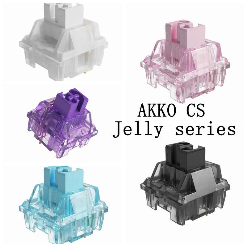

AKKO CS Switch Jelly Pink White Purple Black Blue 3pins Linear Tactile Switches Compatible MX Mechanical Keyboard Gaming Custom