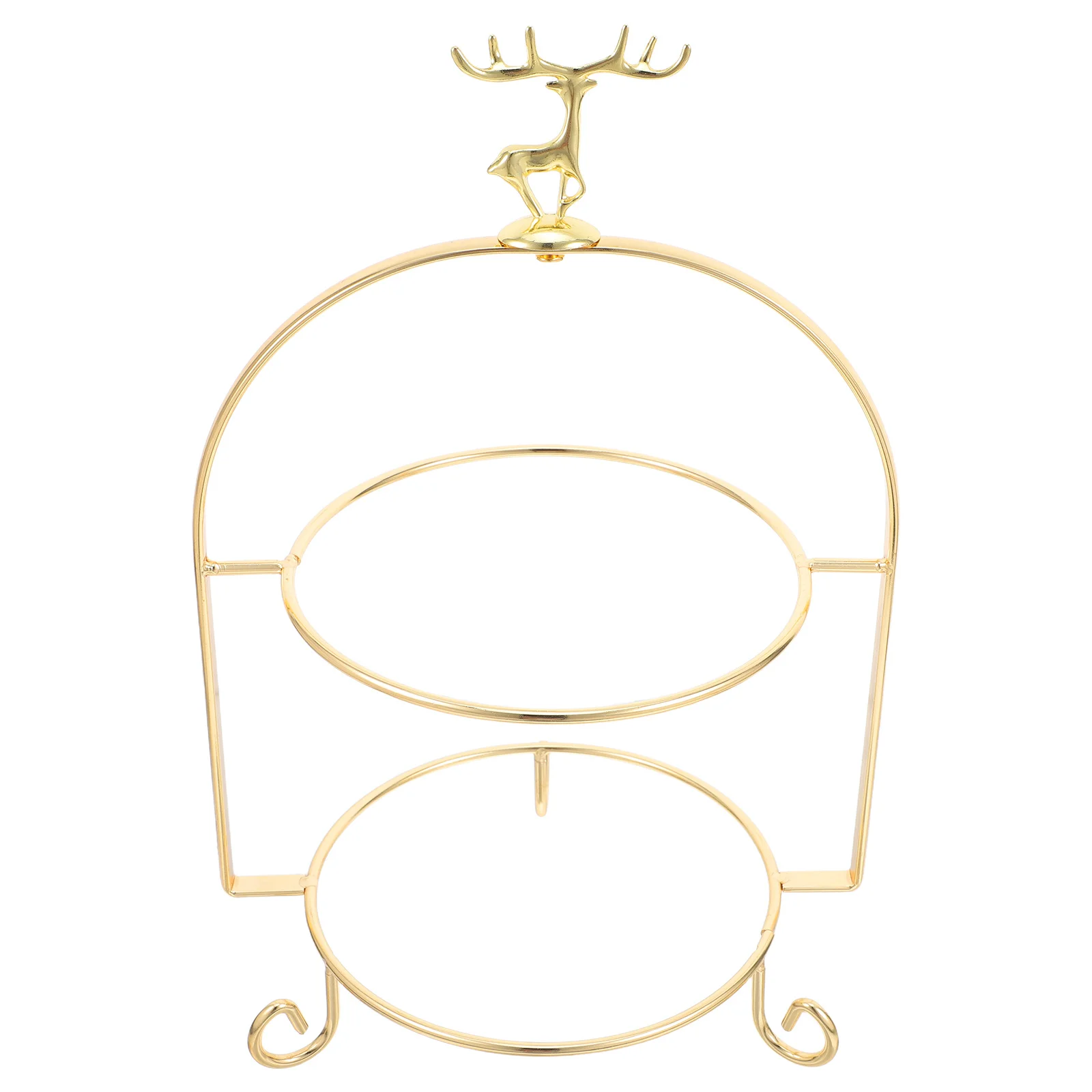 حامل كعكة حديدي ساحر مكون من طبقتين، تصميم أنيق لحفلات زفاف الشاي بعد الظهر، تخزين مدمج ومريح