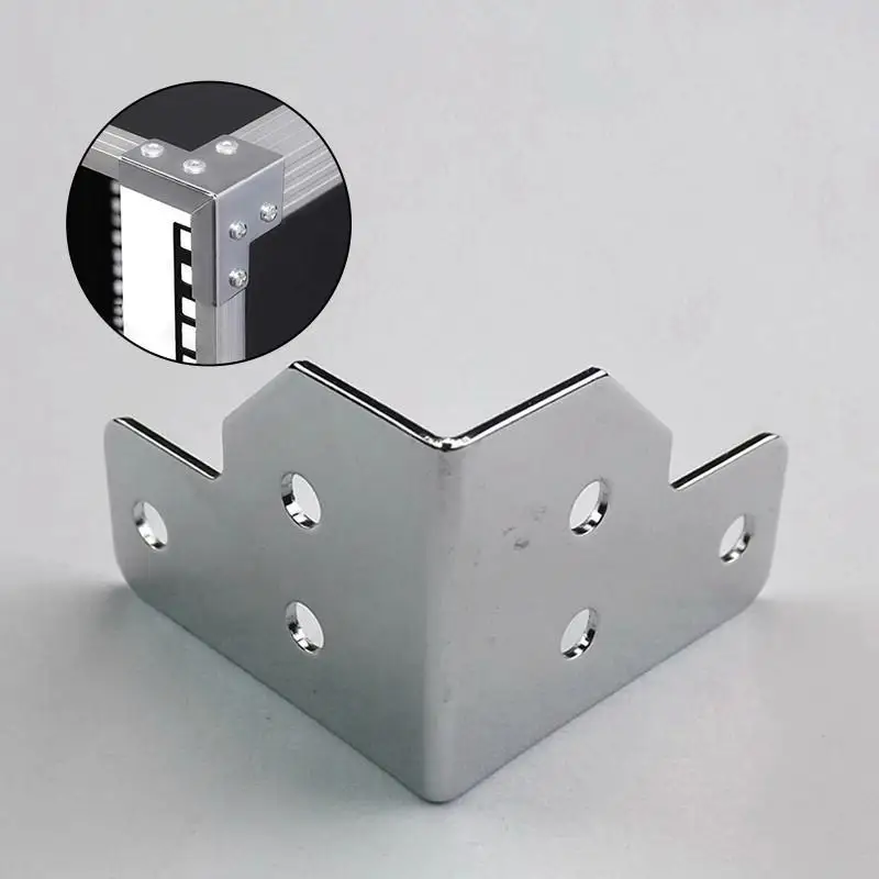 New 4/8Pcs Angle Code Flight Case L Brace Tour Case Side Corner Protector 6 Hole Right Angle Code Angle Fixed Brackets