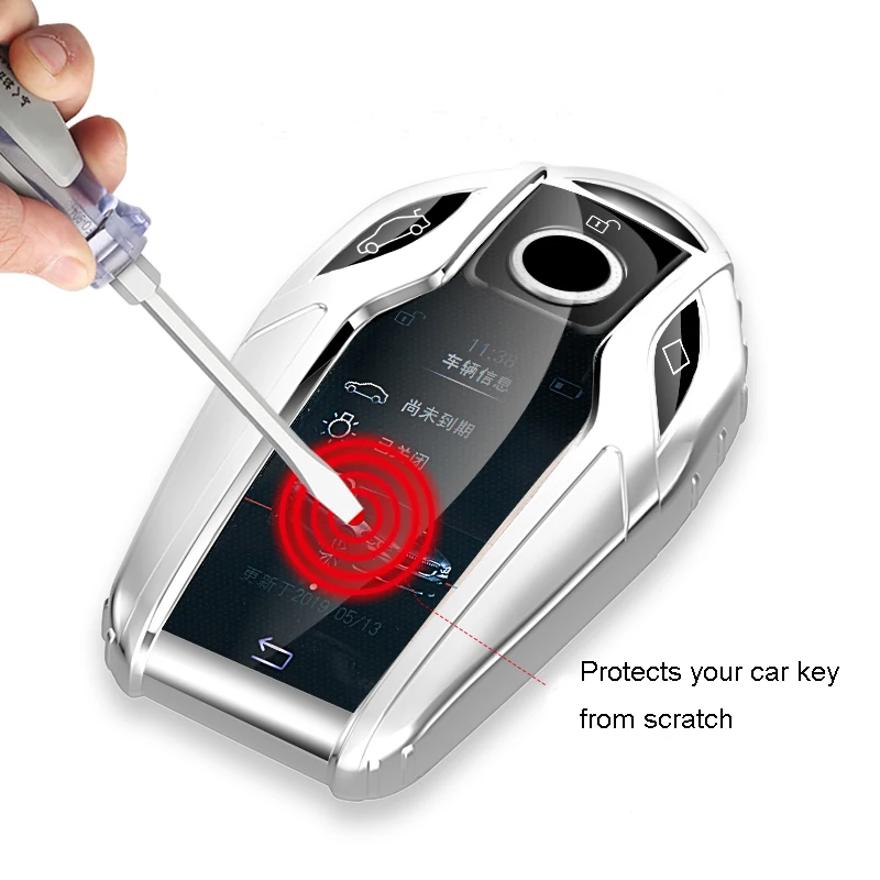 Funda de TPU para llave de coche, carcasa completa con pantalla LED para BMW 5 7 series G11 G12 G30 G31 G32 i8 I12 I15 G01 X3 G02 X4 G05 X5 G07 X7