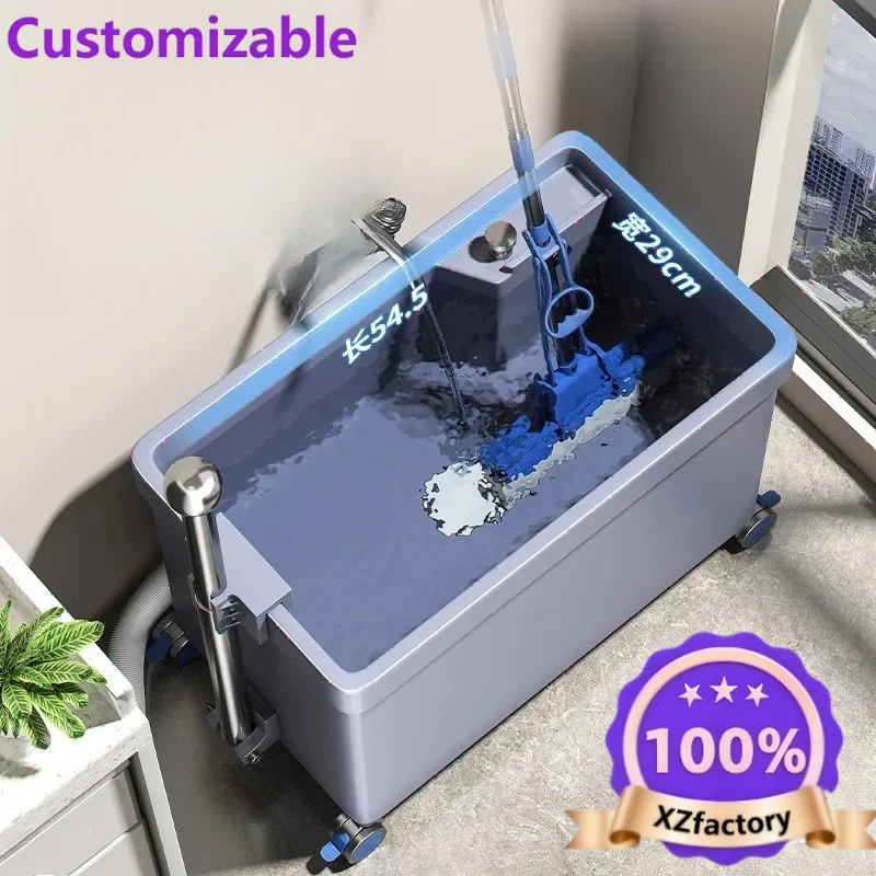 Factory Factory Direct 2026 Rectangle mop bucket household bathroom automatic drainage washing mop bucket 2026 new thickened plastic - Aliexpress Deal