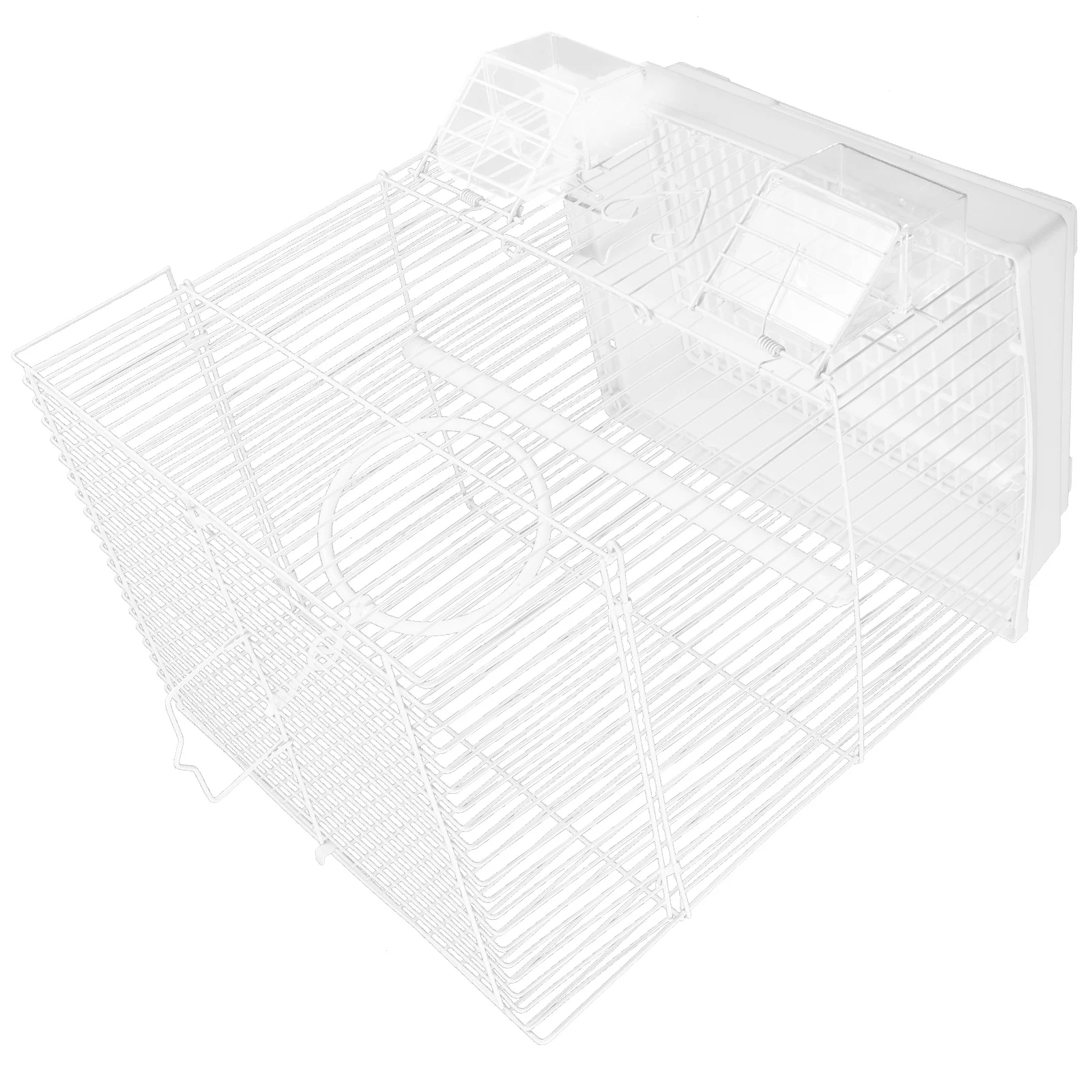 

1 set Cage for Parrot Small Pet Household Portable White Wire Structure Breathing Space Travel Outdoor Use