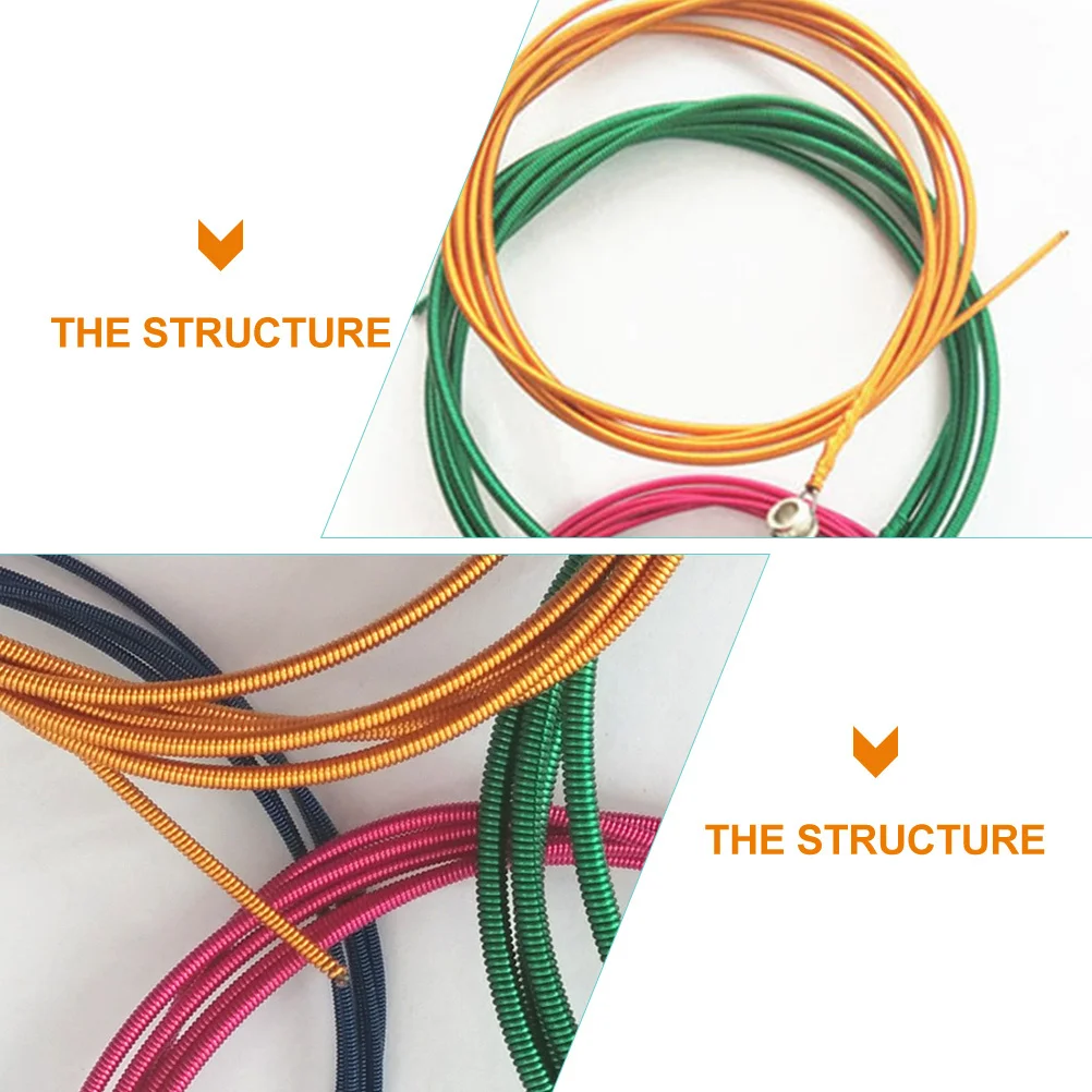 

4Pcs Bass Guitar Strings Durable Stainless Steel Nickel Alloy Colorful Design Smooth Handfeel Perfect Gift for Musicians