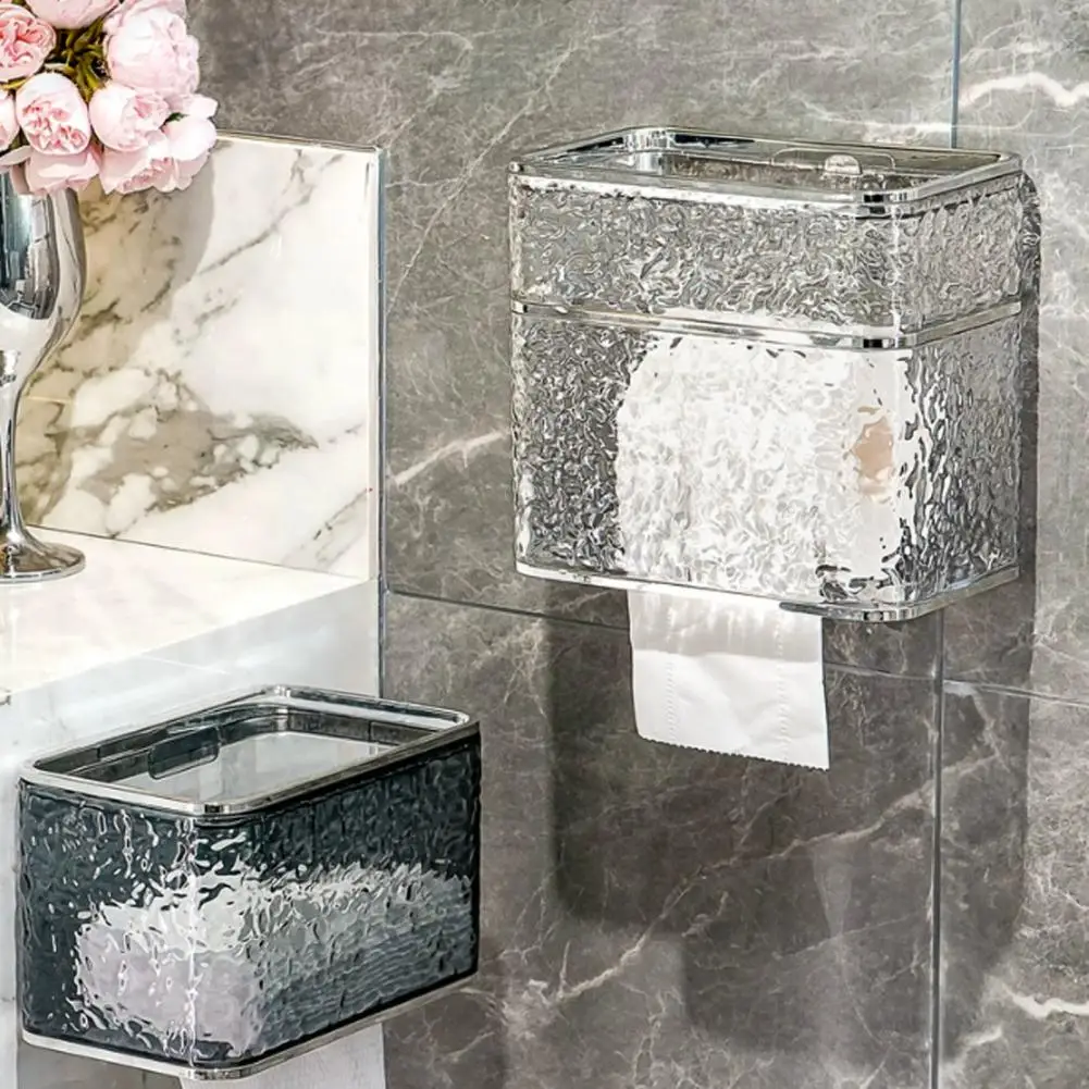 Dustproof Tissue Dispenser Glacier Pattern Tissue Case Wall-mounted Tissue Box Dispenser with Sealed Waterproof Design