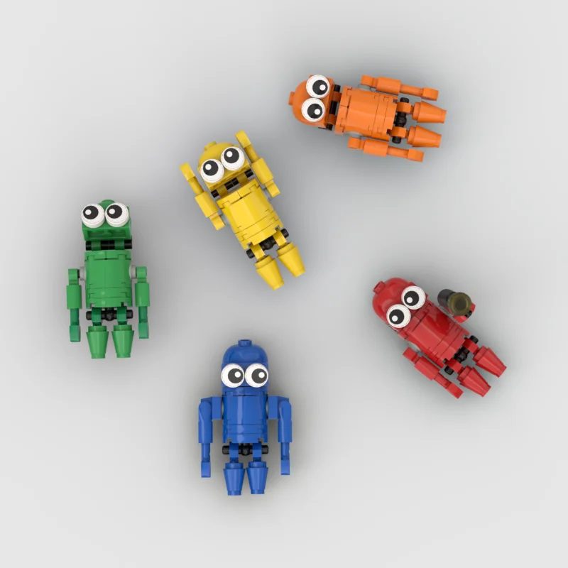 Juguete de bloques de construcción MOC, estatuilla modelo de robot pequeño y colorido, conjunto de juguetes de ensamblaje creativo, regalo de vacaciones adecuado para todas las entidades