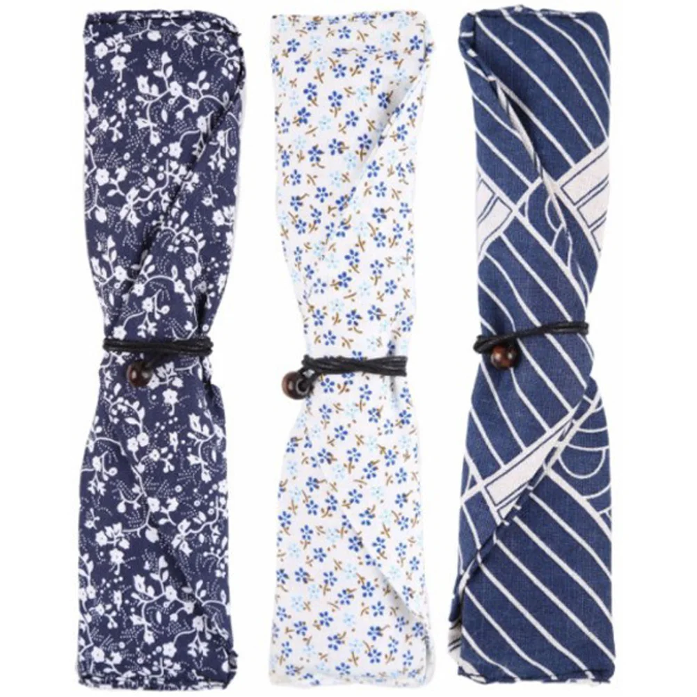 

3 Pcs Cutlery Storage Cloth Bag Portable Chopsticks Pouch Spoon Case Travel Outdoor Banquet Picnic Fabric Tableware