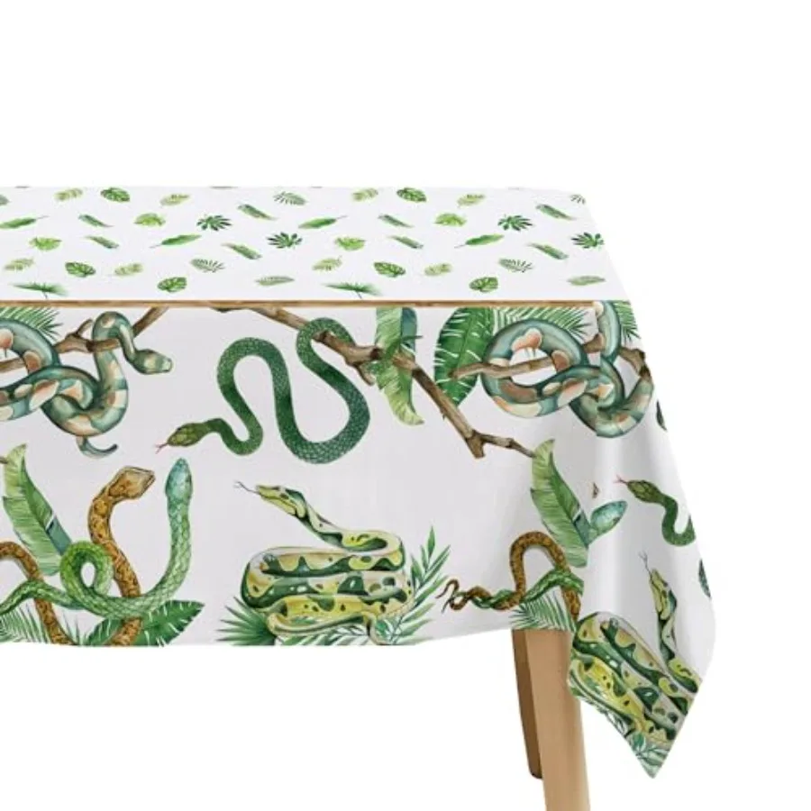 Decorazioni per tovaglie per feste con serpenti, palude della giungla usa e getta, campeggio, tema per rettili nella natura selvaggia, tavolo per feste di compleanno con serpenti