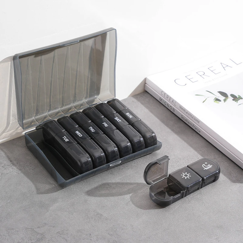 Portable Mini Multi-Compartment Medicine Box for Weeklong Use Seven-Day Dose Partition Travel-friendly Pill Organizer