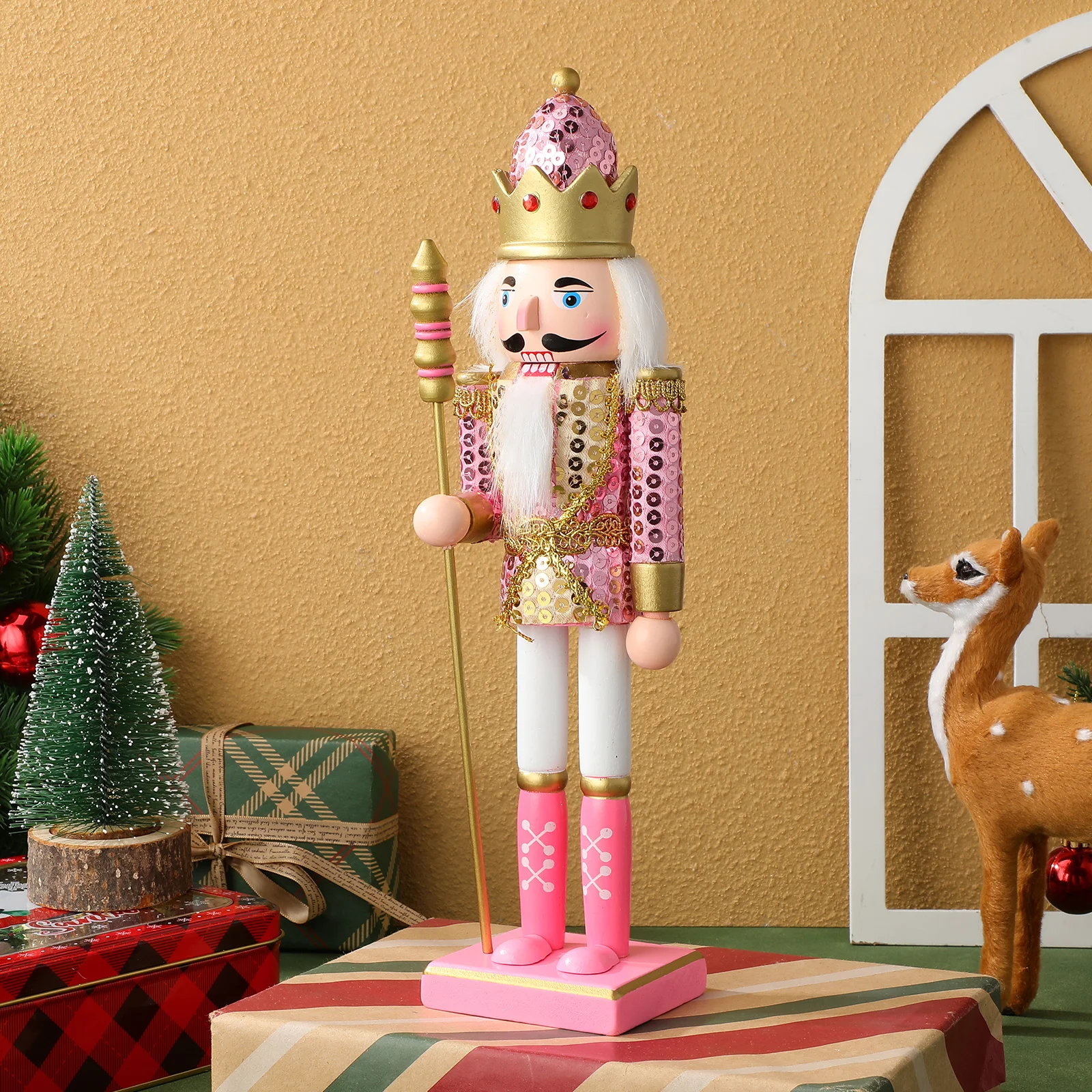 

Wooden Traditional Christmas Decor Festive Home Ornament Craft Sturdy Design Festival Decoration Xmas Nutcracker Soldier