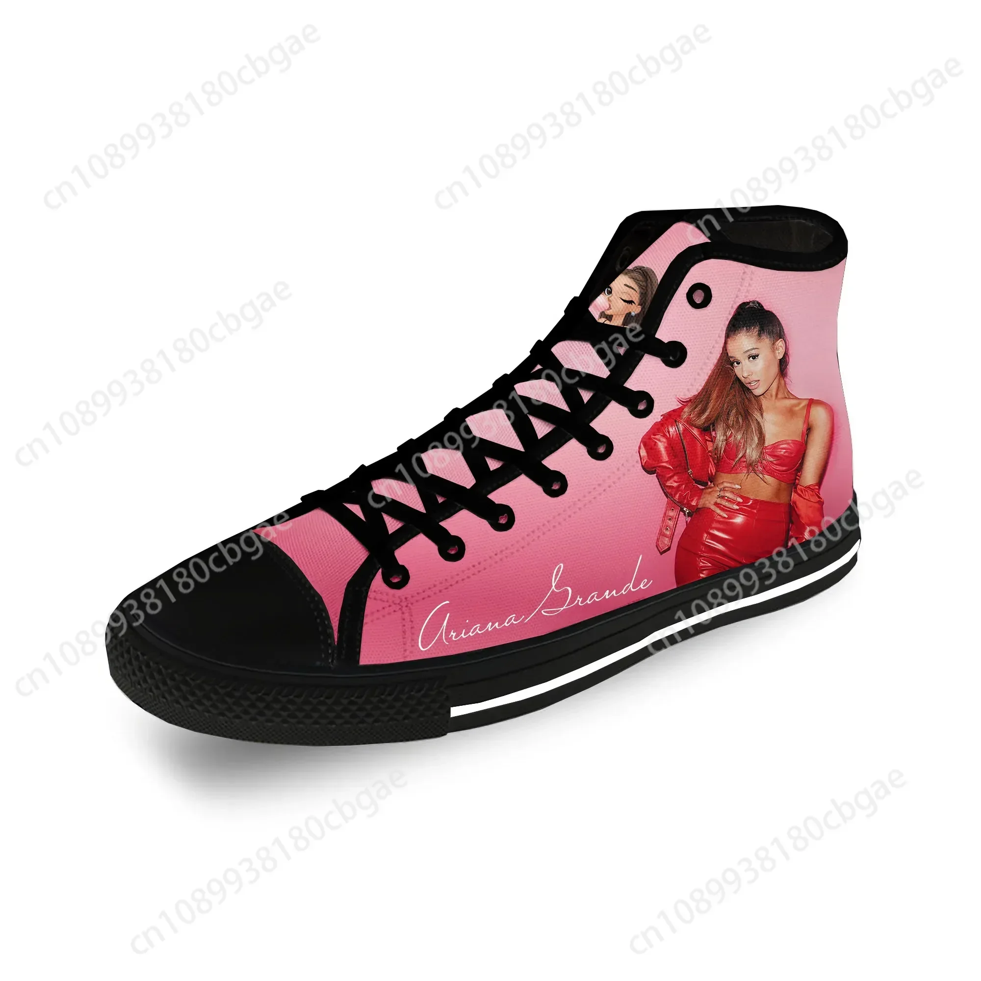 รองเท้าผ้าใบแฟชั่นลายพิมพ์ 3 มิติ ลายอารีอานา นักร้องเพลงระดับโลก สไตล์ลำลอง น้ำหนักเบา ระบายอากาศได้ดี สำหรับผู้ชายและผู้หญิง