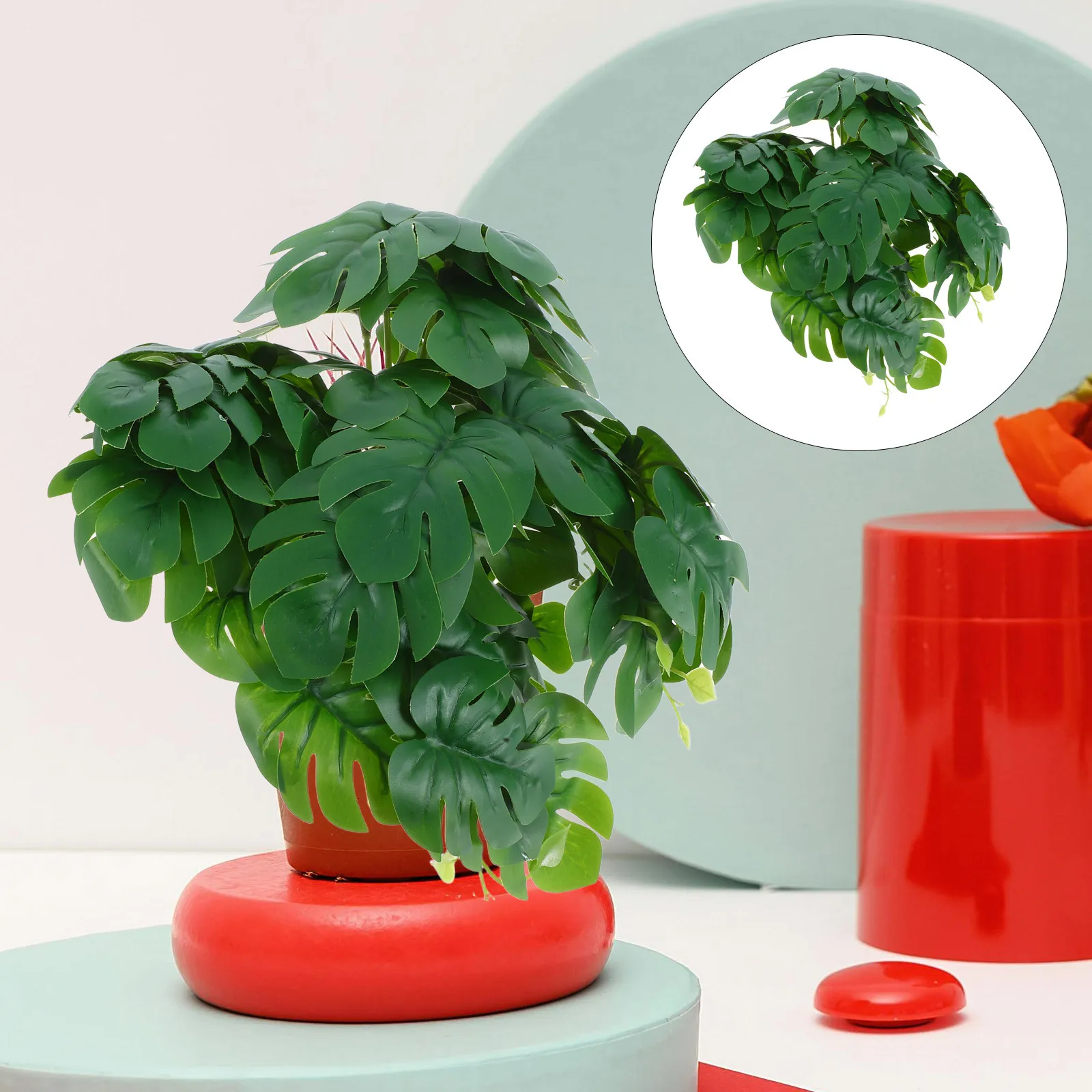 

2Pcs Artificial Monstera Leaf Vines Realistic Faux Hanging Plants Wall Greenery Indoor Office Living Room Decorative Wall Plants