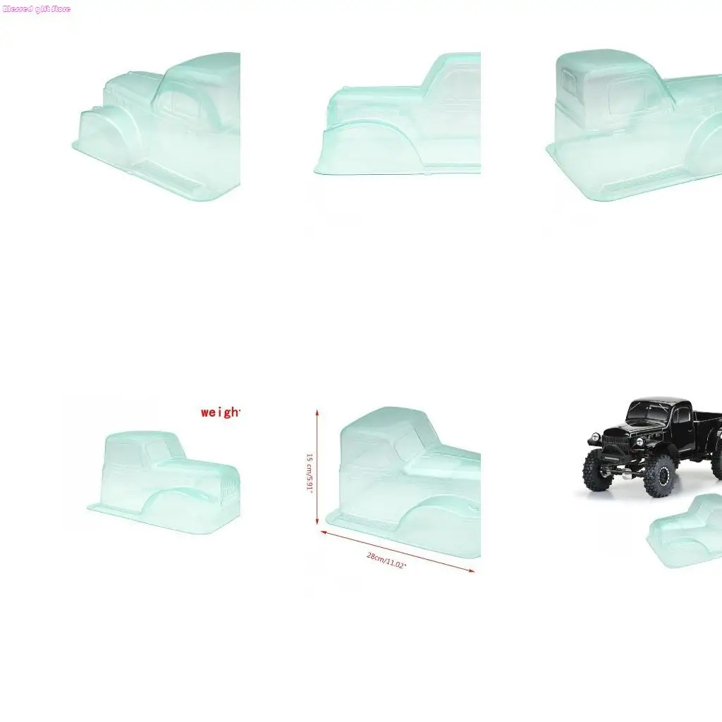 D0JC Hard Plastic Shell Car Spare Cover Shell Modifications for 1:10 4WD RC Truck Toy