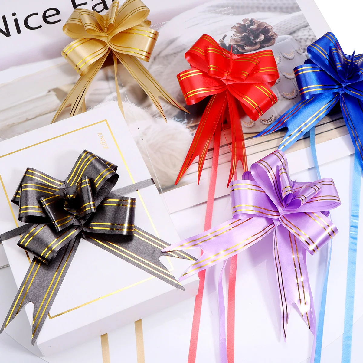 20 teile/los Bunte Pull Blume Bogen Knoten Geschenk Verpackung Bogen Pull Bogen Geschenk Bänder Für Geburtstag Hochzeit Party DIY Hause Dekoration – Detail 7