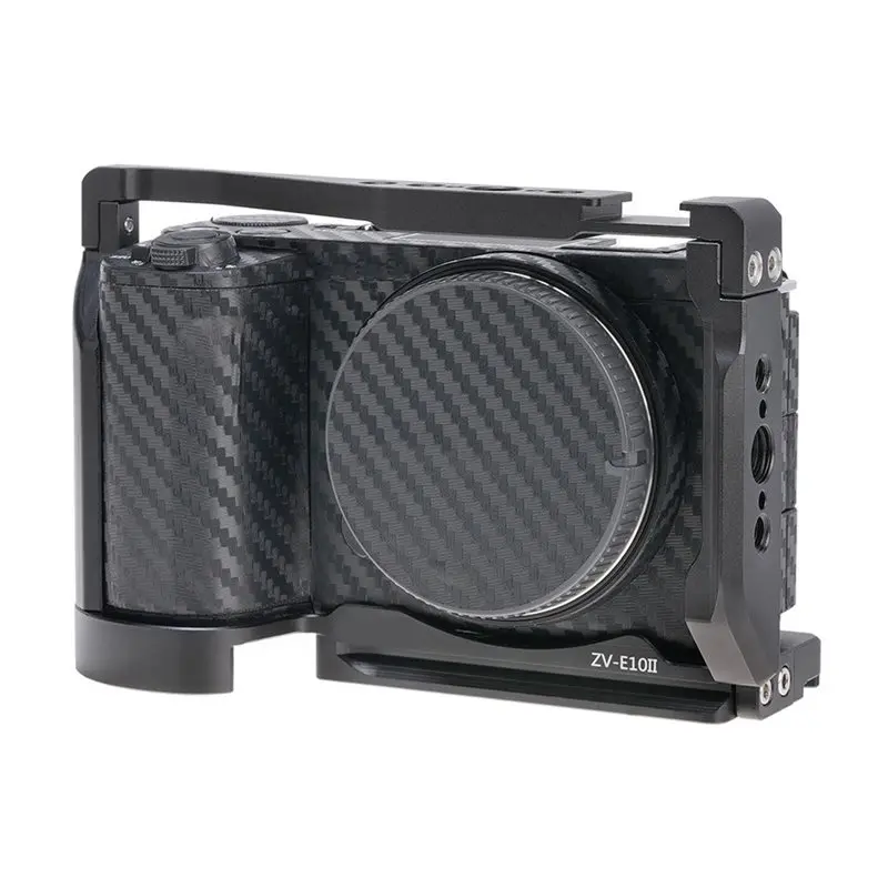 

SQPP-For Sony ZV-E10 II Ergonomic Handgrip Alloy Cage Rig Handle Stabilizer Tripod Mount Set