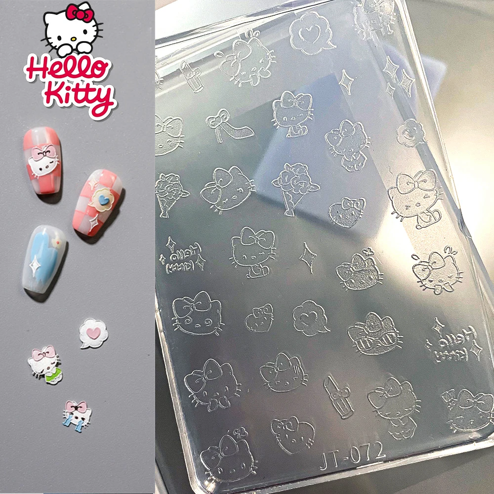 1 stks Klein Patroon Hello kitty Nail Art Mold 5D Stickers Kawaii Cartoon DIY Nail Decals DIY Mold Manicure Decoratie accessoires