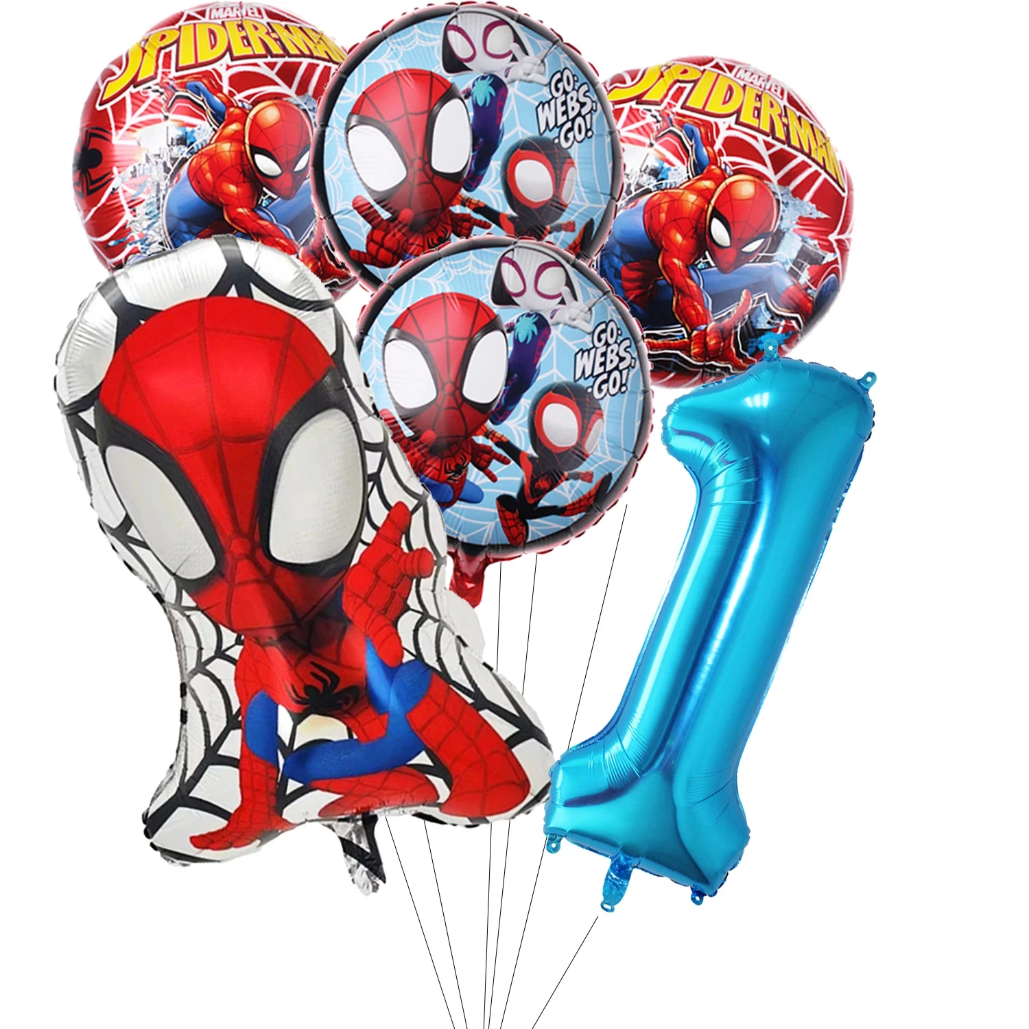 Spidey and His Amazing Friends Latex Balloons Cartoon Superhero Birthday Party Decorations For Kids Baby Shower Party Supplies