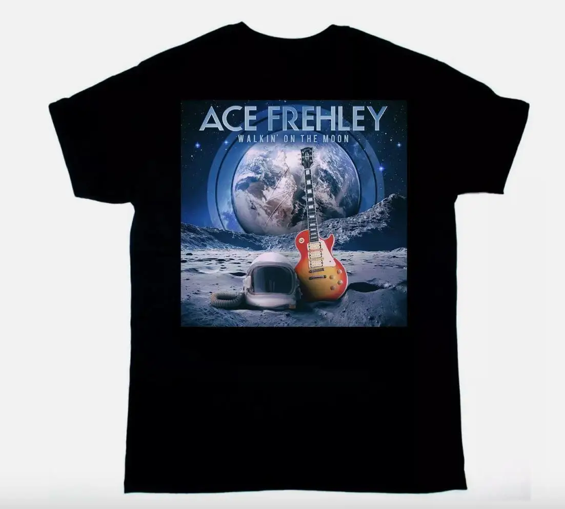 Vtg Ace Frehley Walkin on the Moon Cotton Black All Size Unisex Shirt