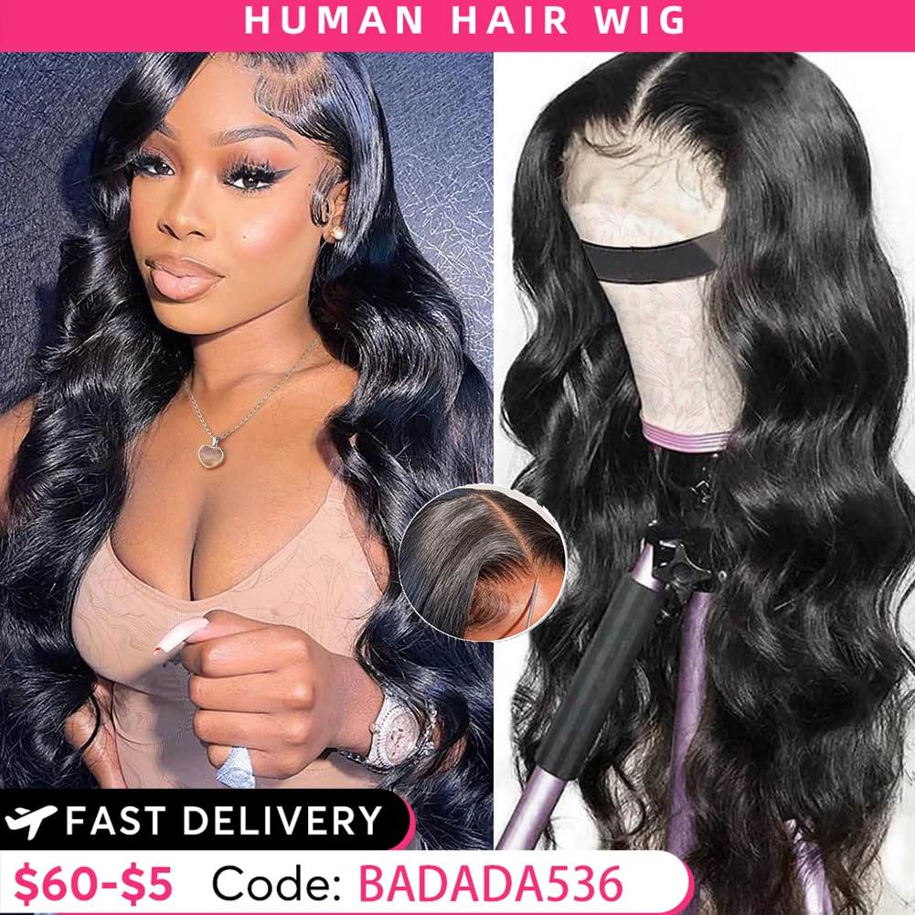 5x5 HD Lace Closure Glueless Wigs Human Hair Pre Plucked Brazilian Virgin Body Wave Lace Front Wigs Human Hair Wig For Women