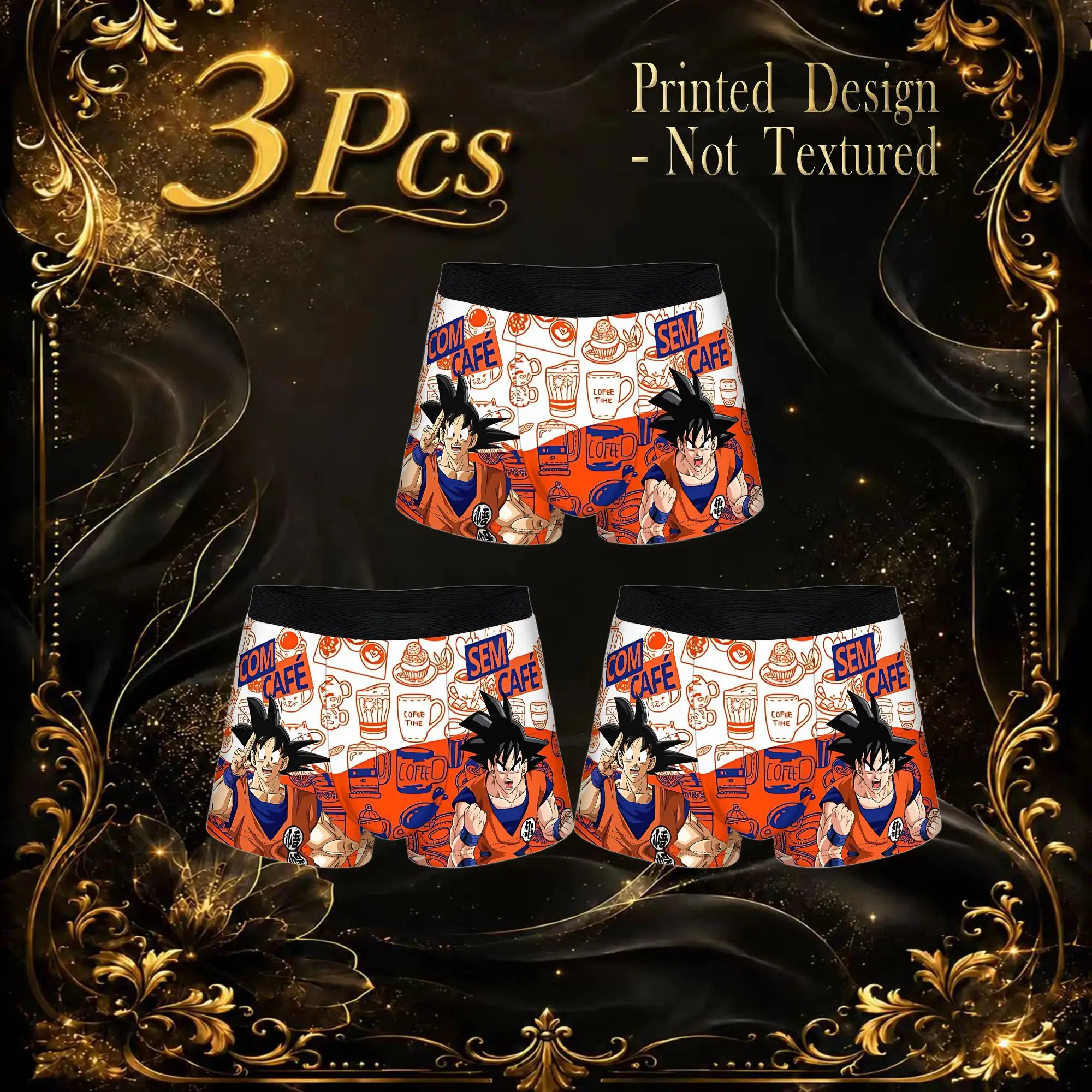 3Pcs Dragon Ball Z boxers  Underpants Breathbale Panties Men's Underwear Sexy Shorts Boxer Briefs
