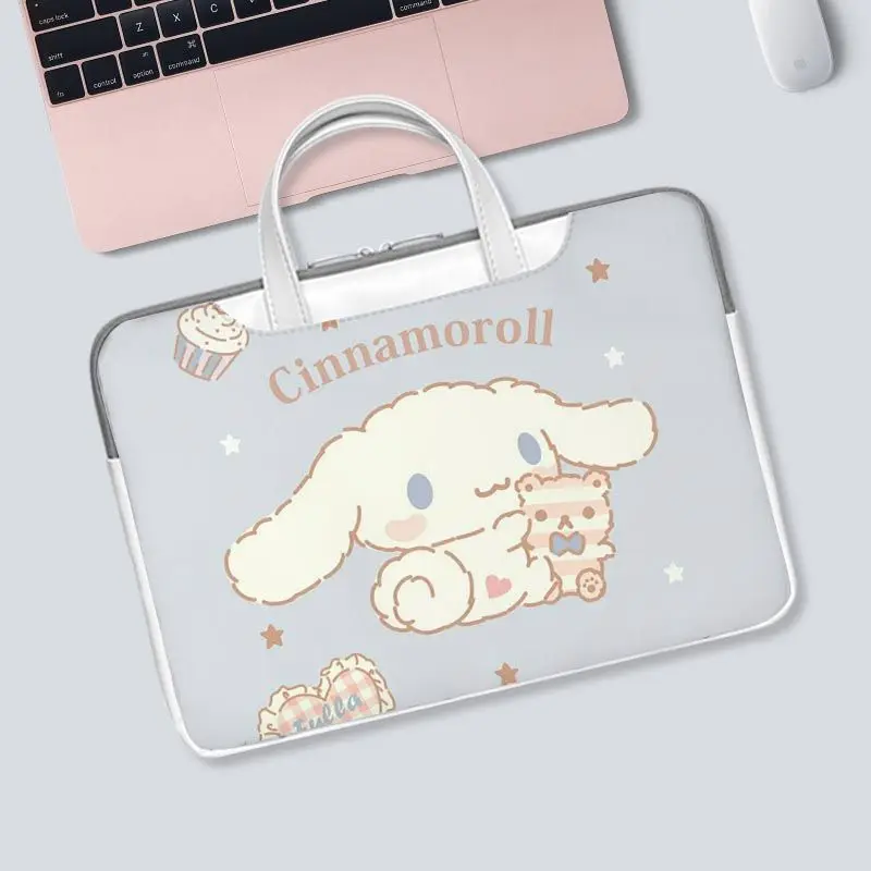 Sanrio anime periféricos bolsa para laptop cinnamoroll bonito grande capacidade tablet organizador bolsa de desenho animado capa para laptop 12 polegadas 14 polegadas 16 polegadas