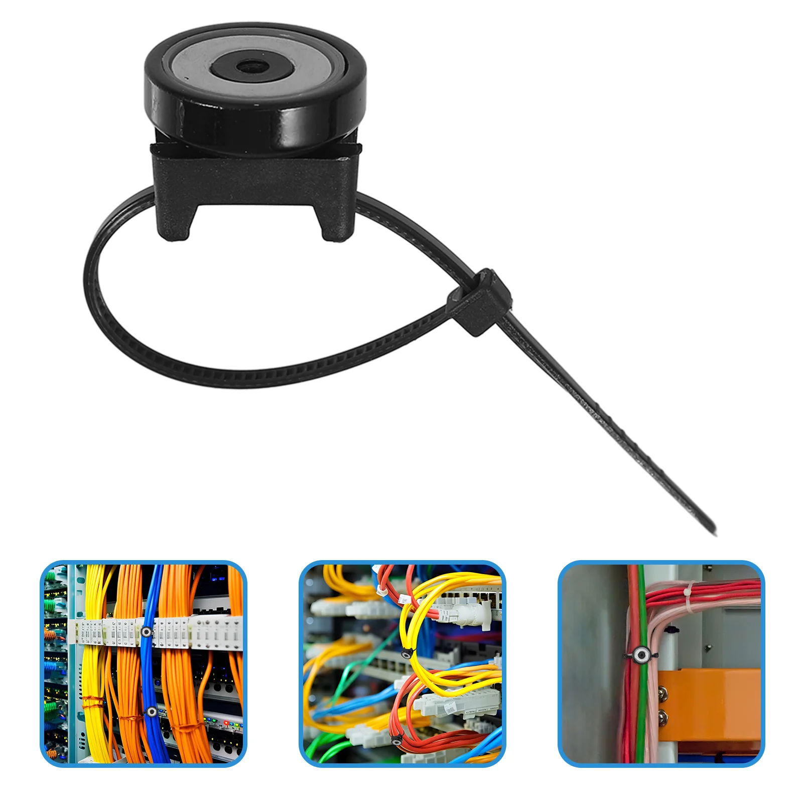 10 Pcs Magnetic Cable Holder Tie Mount Zip Ties Black Seat Wire Base With Nylon Neodymium Magnetic Cable Ties Mount