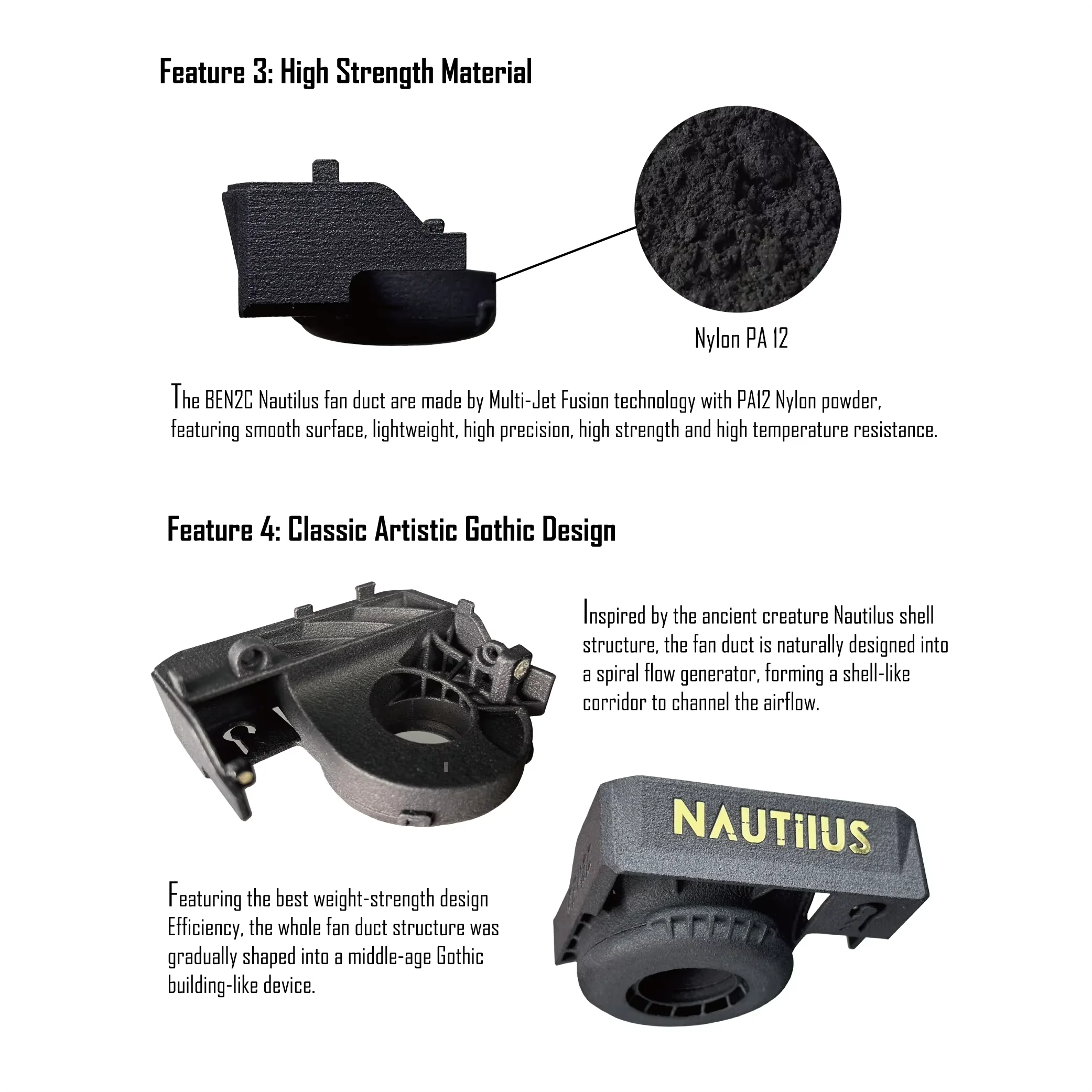 Fan Duct 360° Flow for Bambu P1S X1C BEN2C Bambu Lab Fan Duct 360° Flow Cooling Customised for P1 X1 series 3D printers