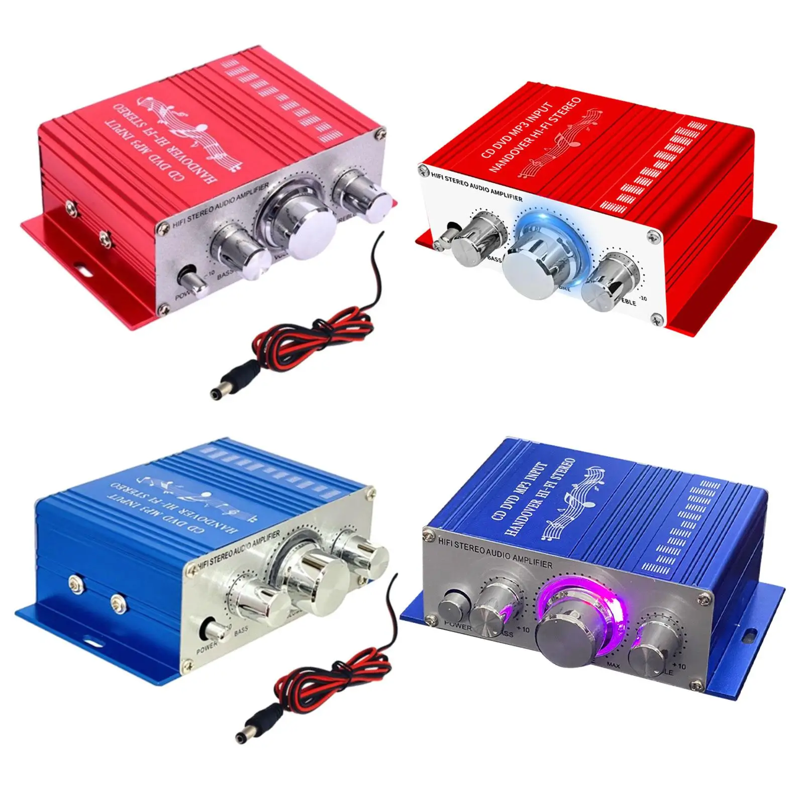 미니 오디오 앰프 TV 태블릿 폰용 소형 20W x2 CD DVD MP3 입력 12V