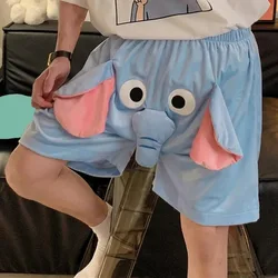 Design Shorts 3d Cartoon Olifant Decor Paar Pyjama Shorts Zacht Ademend Unisex Zomer Homewear Nachtkleding Shorts Voor Comfort