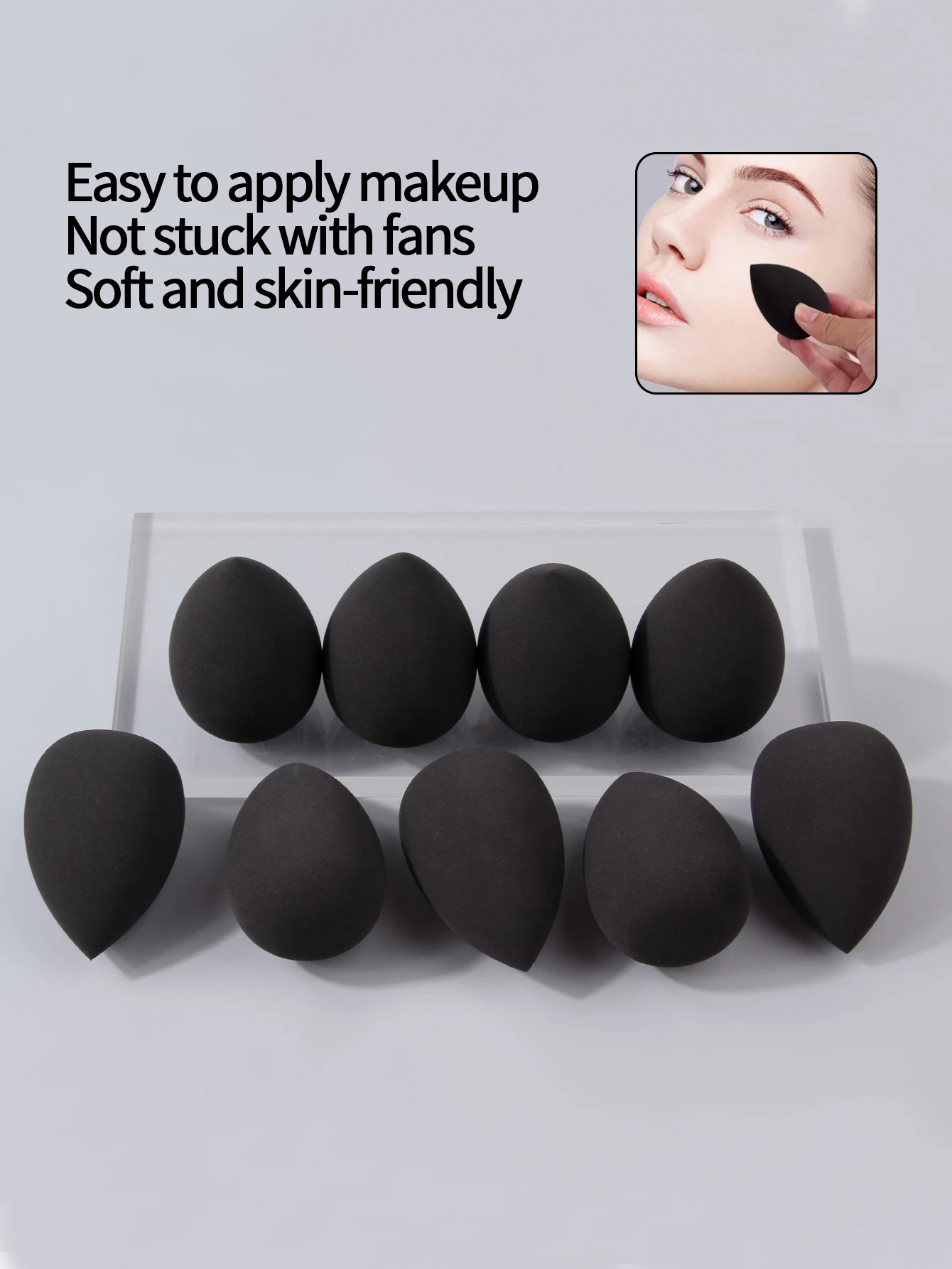 9 huevos de belleza con formas múltiples para uso en seco y húmedo, Q hinchables y suaves sin pegar en polvo, herramientas de maquillaje multiusos