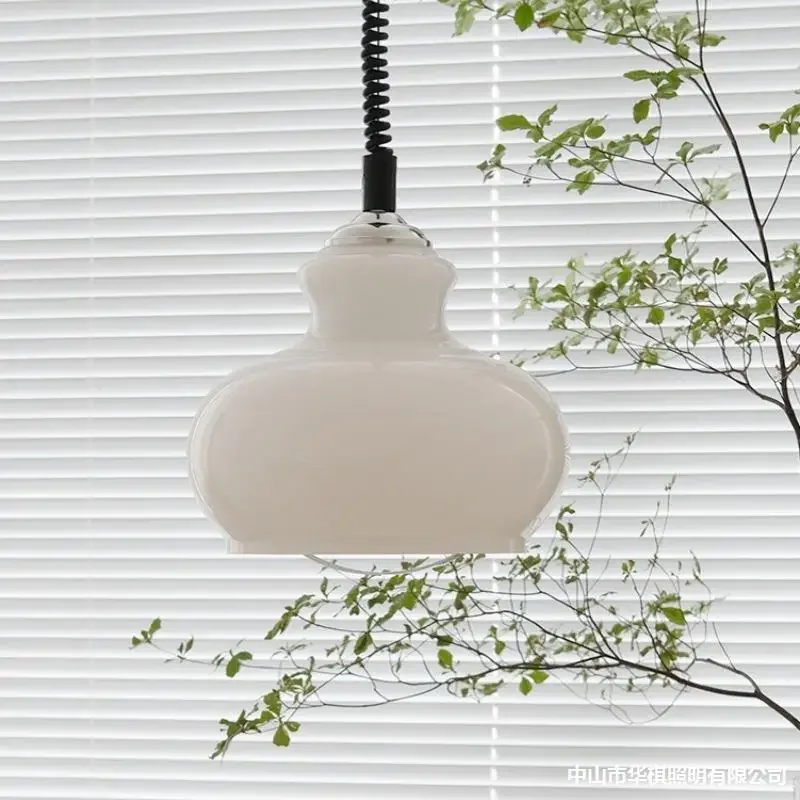 Nordic retro pingente de luz creme vidro lustre teto decoração para casa quarto cabeceira mesa jantar estudo led pendurado lâmpada