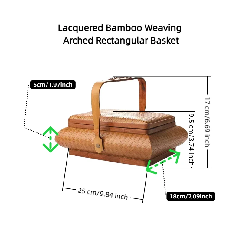 Environmentally friendly retro bamboo woven fruit plate kitchen counter bamboo crafts