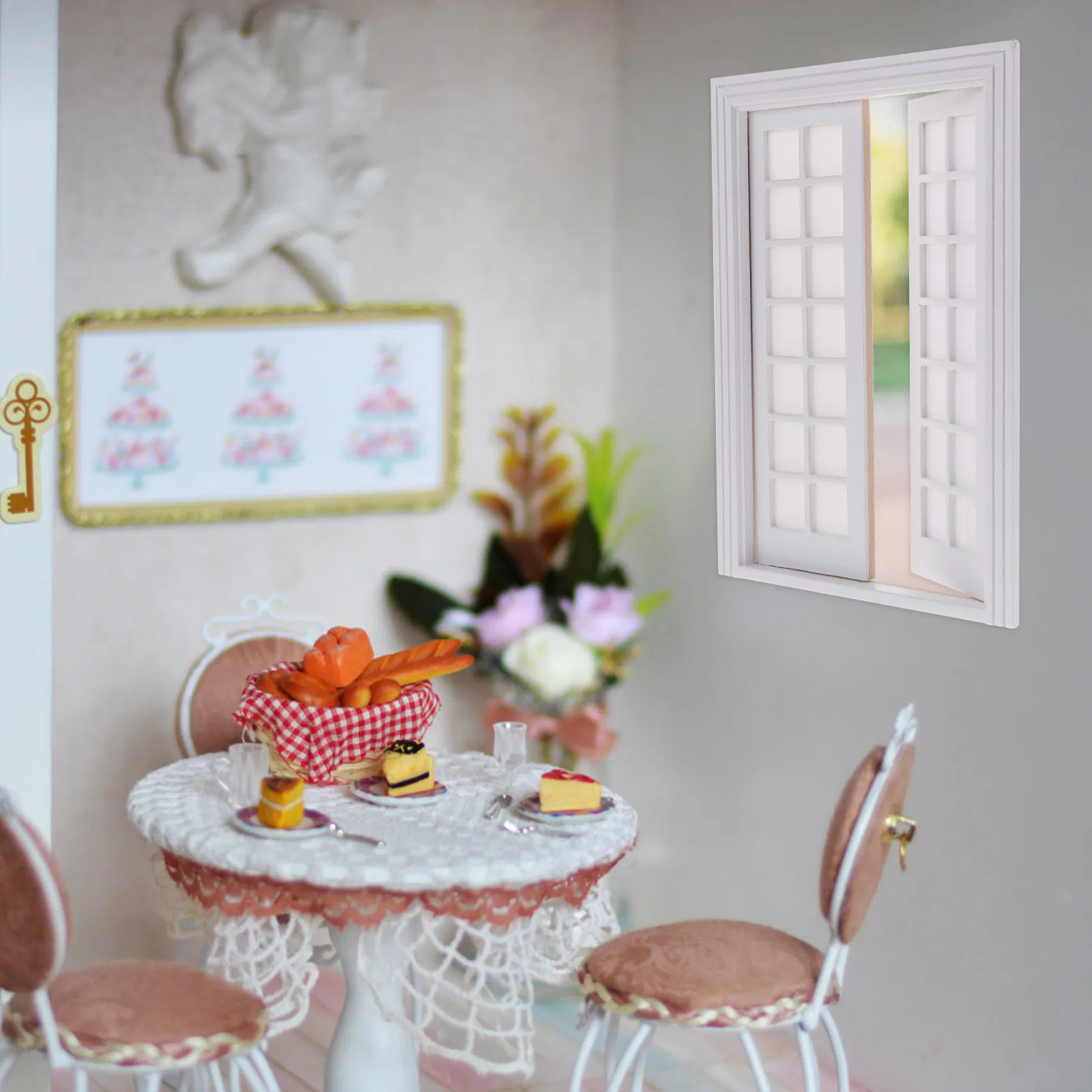 

1Set Mini House Door Wooden Small Gate Ornament 1:12 Scale Realistic Opening Simulation Mini Furniture Decor Miniature Home