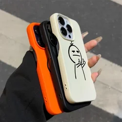 International Friendly Gestures Half Pack Soft Phone Case For iPhone Case 16 15 14 13 12 11 Pro Plus Phone Y2K Cool INS Cover