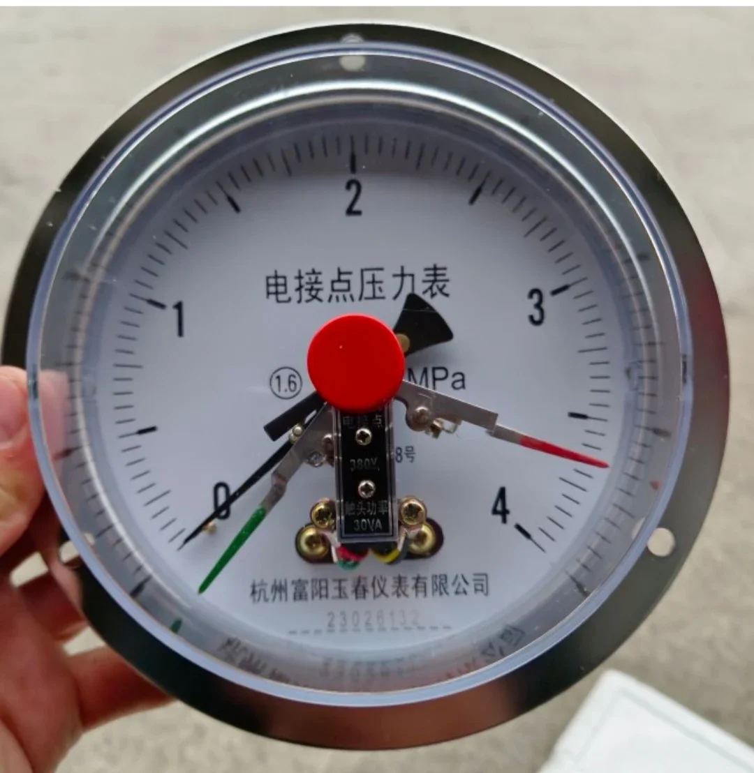 YXC150ZT axial band edge magnetic assisted electric contact pressure gauge 2.5/1.6/40/60mpa