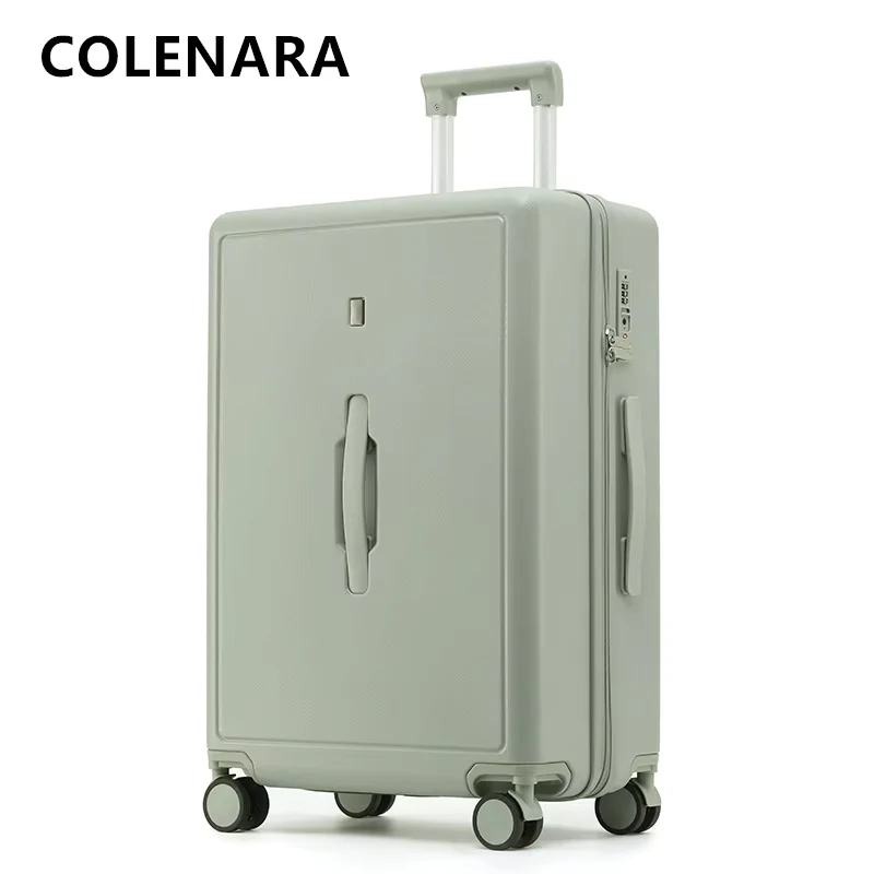 COLENARA Cabine Bagagem ABS + PC Boarding Case 20 "24" 26 "28 Polegada Grande Capacidade Trolley Caso Universal Roda Rolando Mala