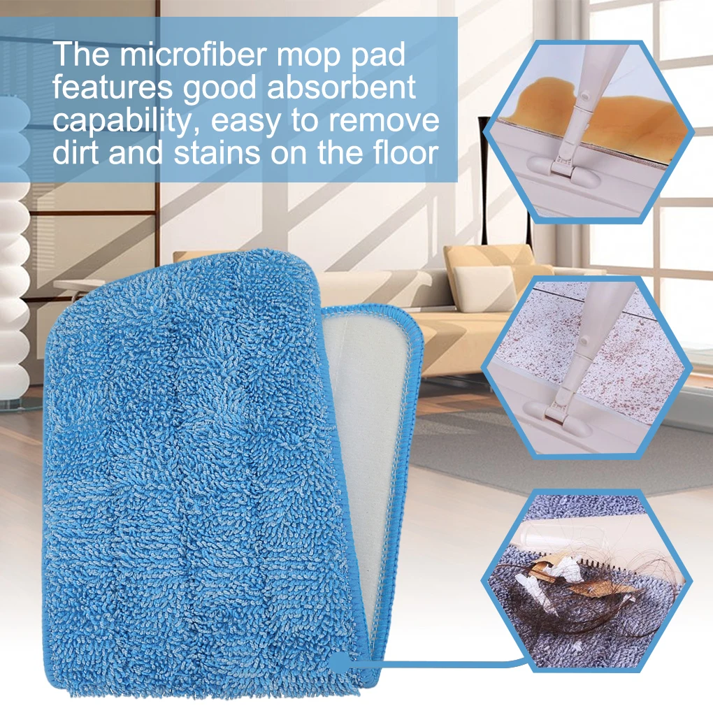 Mop Head Absorbent Replacement Mop Pad Microfiber Washable Floor Cleaning Cloth Household Supplies