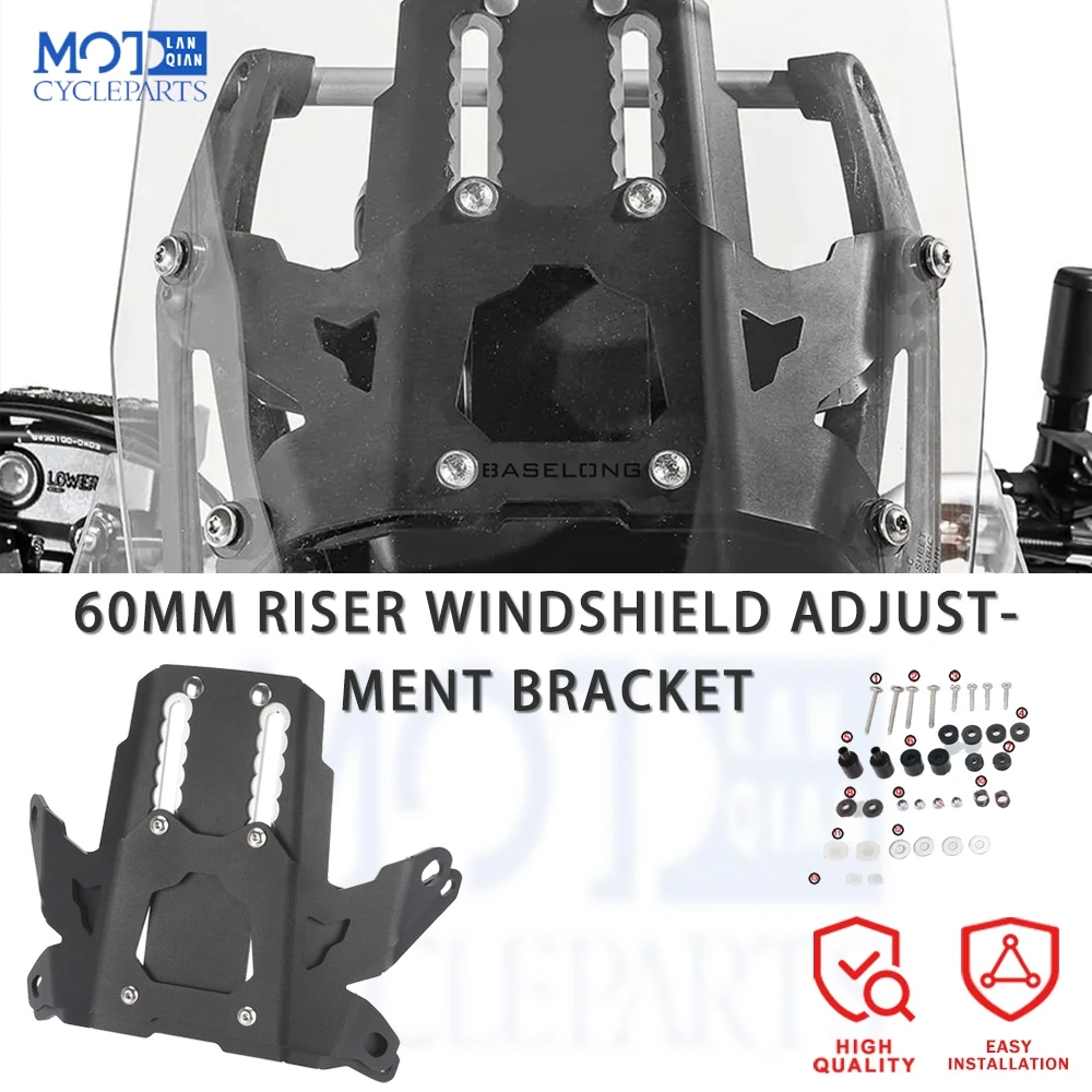 For Yamaha Tenere 700 Rally 2020 2021 2022 2023 2024 Tenere700 World Raid 2022-2023 60mm Riser Windshield Adjustment Bracket