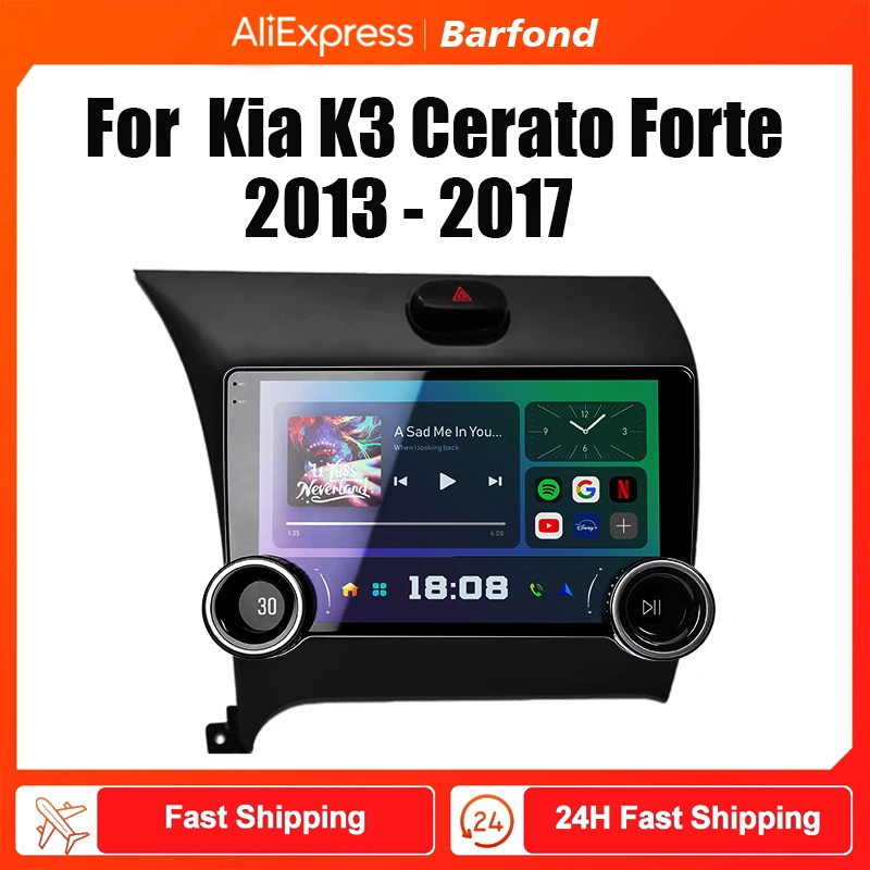 Barfond  X80 For Kia K3 Cerato Forte 2013 - 2017 Car Radio Multimedia Video Player Navigation stereo GPS Android 2din dvd wifi