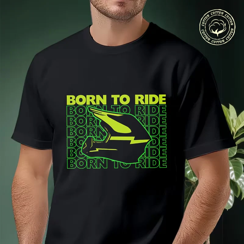 

2026 Shirt Cotton Casual T-shirts Born To Ride Design Motocross Mens Summer Moto Cycling Sportswear Top Tee