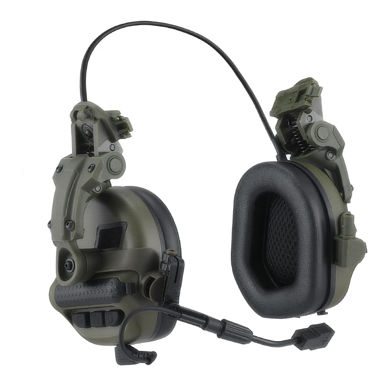 Tactical Helmet Mounted Shooting Headset NRR22dB Sound Pickup Noise Reduction Earmuff U174 Plug for FAST Helmet Hunting