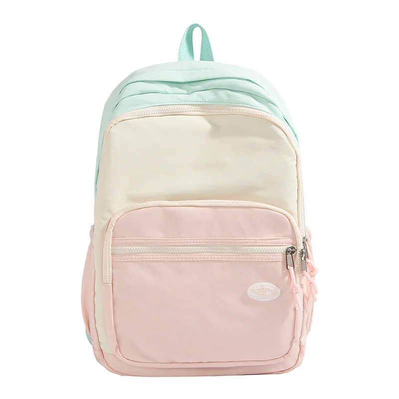 Korean StyleinsTrendy school bag for junior high school girls, high school students, large-capacity color-blocking backpack, lig