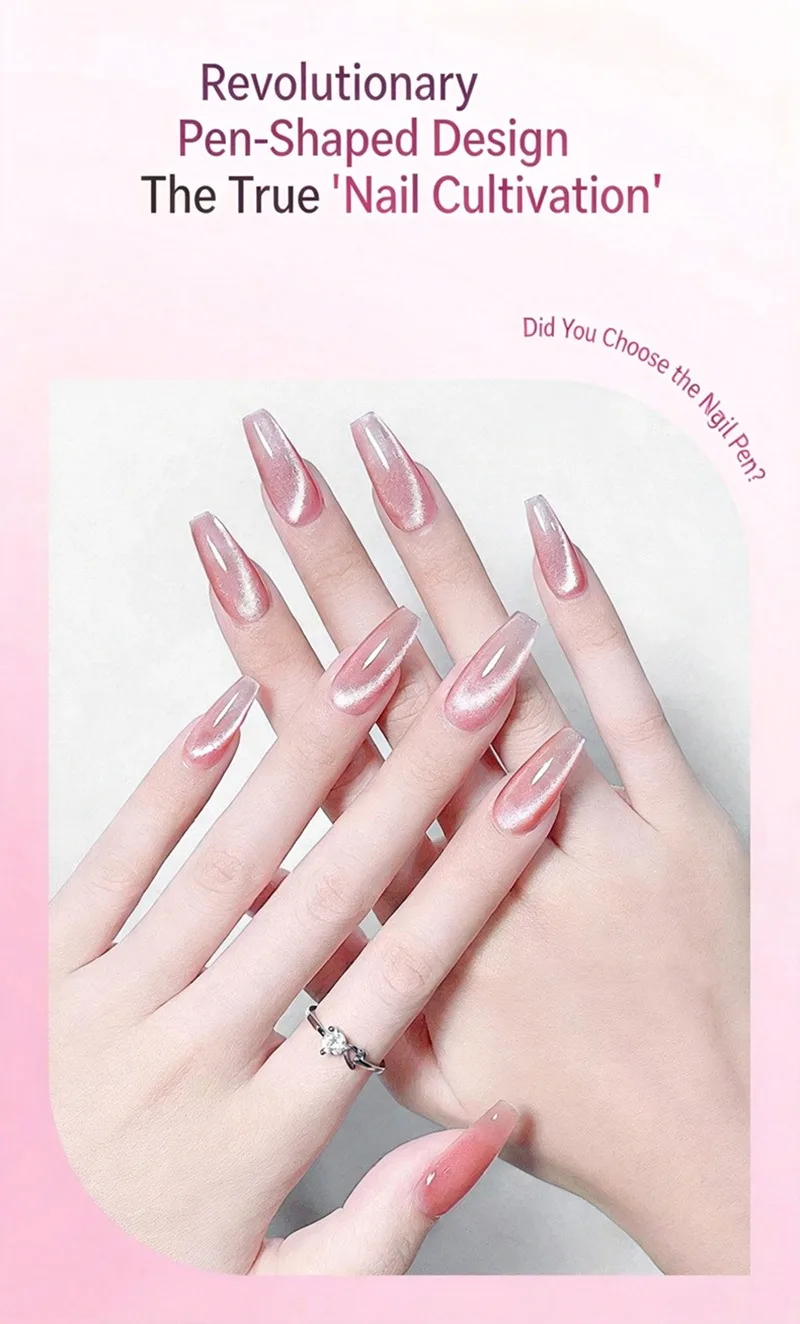 7-in-1 Multifunktionaler Katzenaugen-Nagelkunststift Magnetischer Gel-Nagellack mit Magnetperlen Nageldesign Anfängerwerkzeuge Tragbare Maniküre – Detail 2