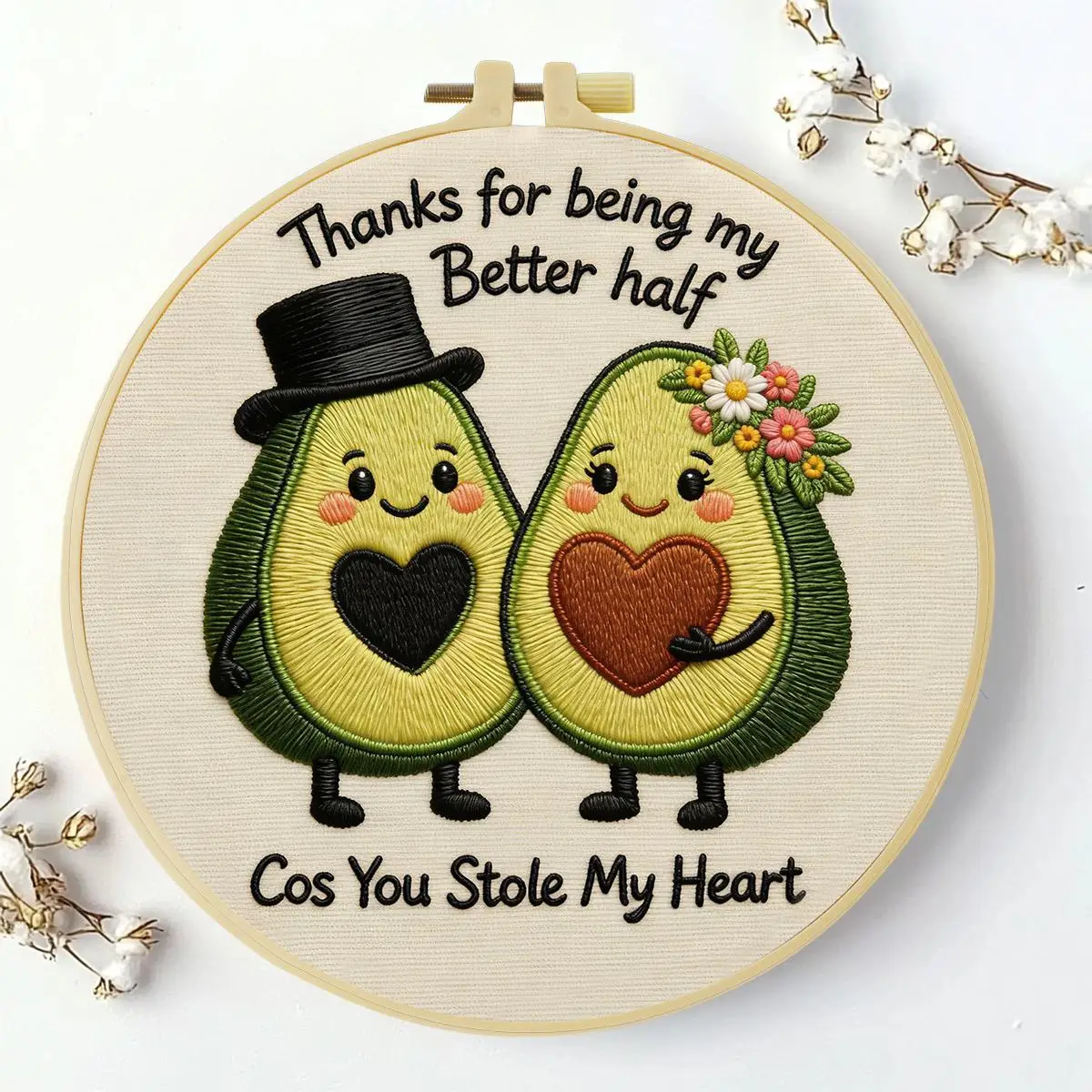 1 Stück 20X20CM/15X15CM 7,87/6,3 Zoll Avocado-Stickerei-Starter-Kit DIY-Kit DIY-Stickerei-Set Handarbeiten Malerei – Detail 2