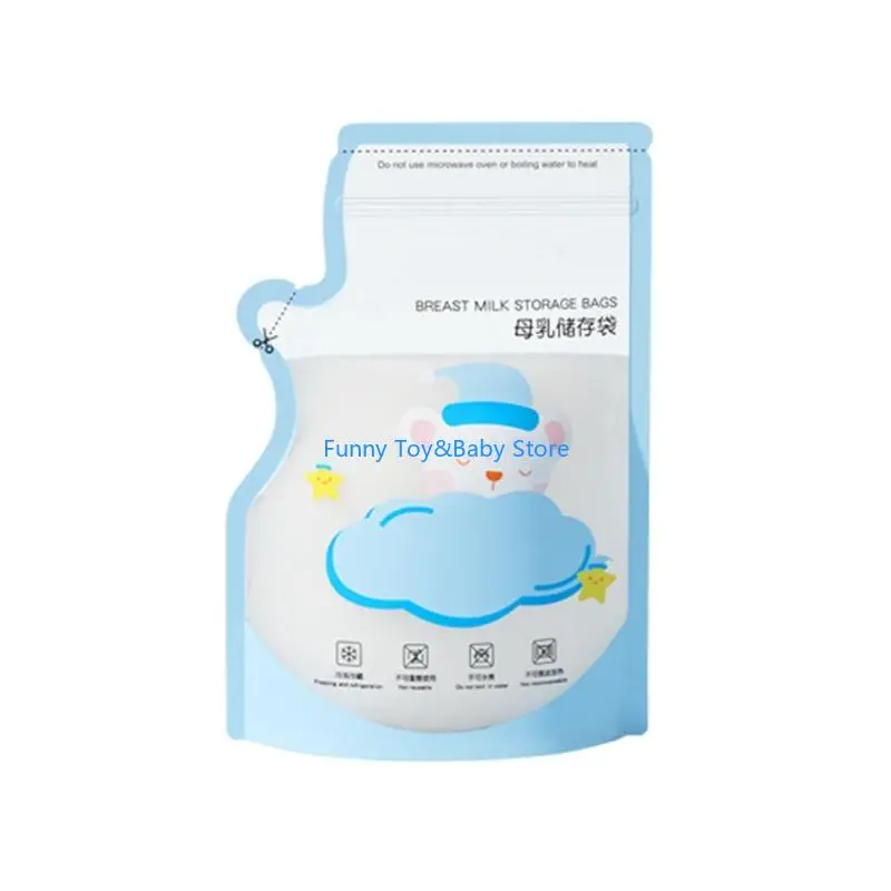 

30Pcs Temperature Sensing Breast Milk Storage Bags with Indication for Safe Feeding Leak Proof Design 250ML Capacity C90B