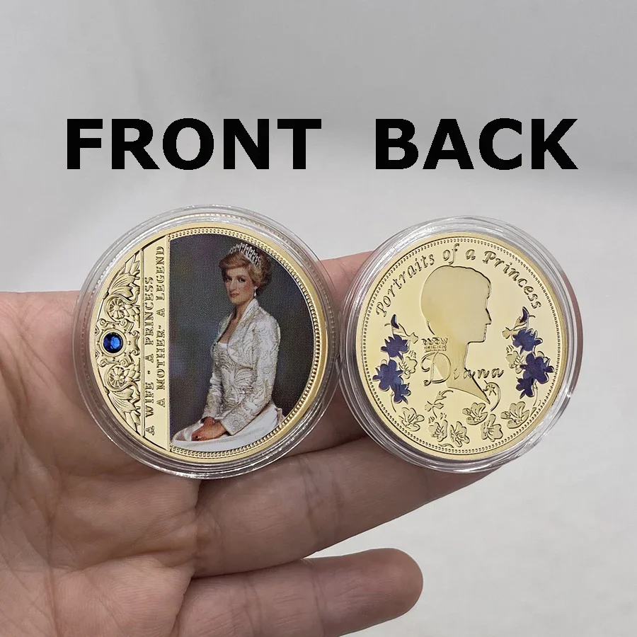 British Diana Princess Rose with Diamond Last Rose Professional Commemorative Token Collectible Coin Best Gifts