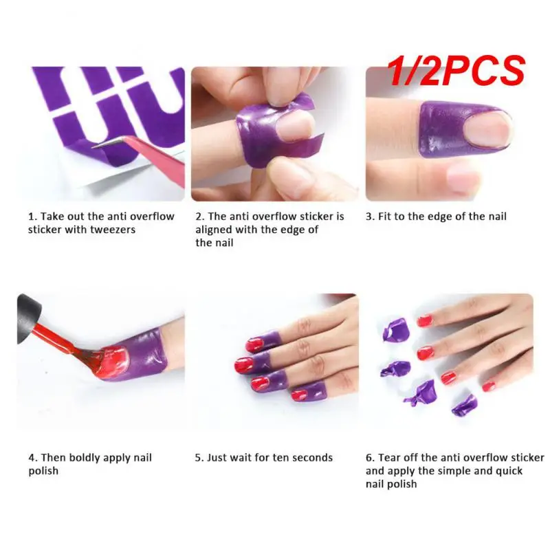 1/2PCS U-shape Nail Form Guide Sticker Stripping Anti-splash Protection Nails Creative Fingerprint Stickers Finger Skin