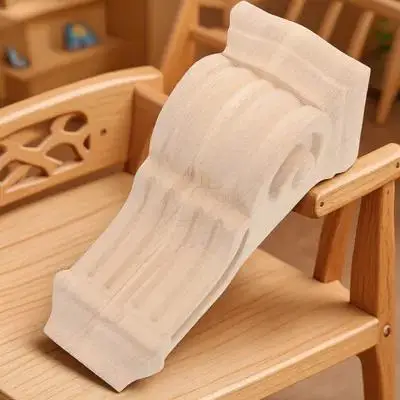 

Wooden Corner Onlay Applique For Furniture Carved Trim Corbel Solid Wood Column Decoration Wood Appliques Onlays For