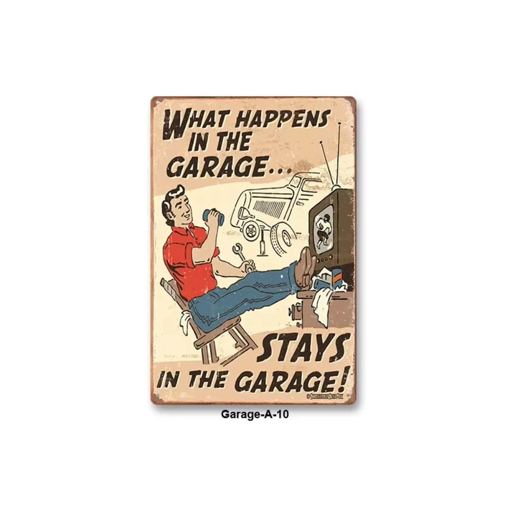 قطعة واحدة من لافتة إصلاح معدنية - لوحة من القصدير عتيقة صدئة، ملصق ديكور جداري رائع لنادي تجميل السيارة #1