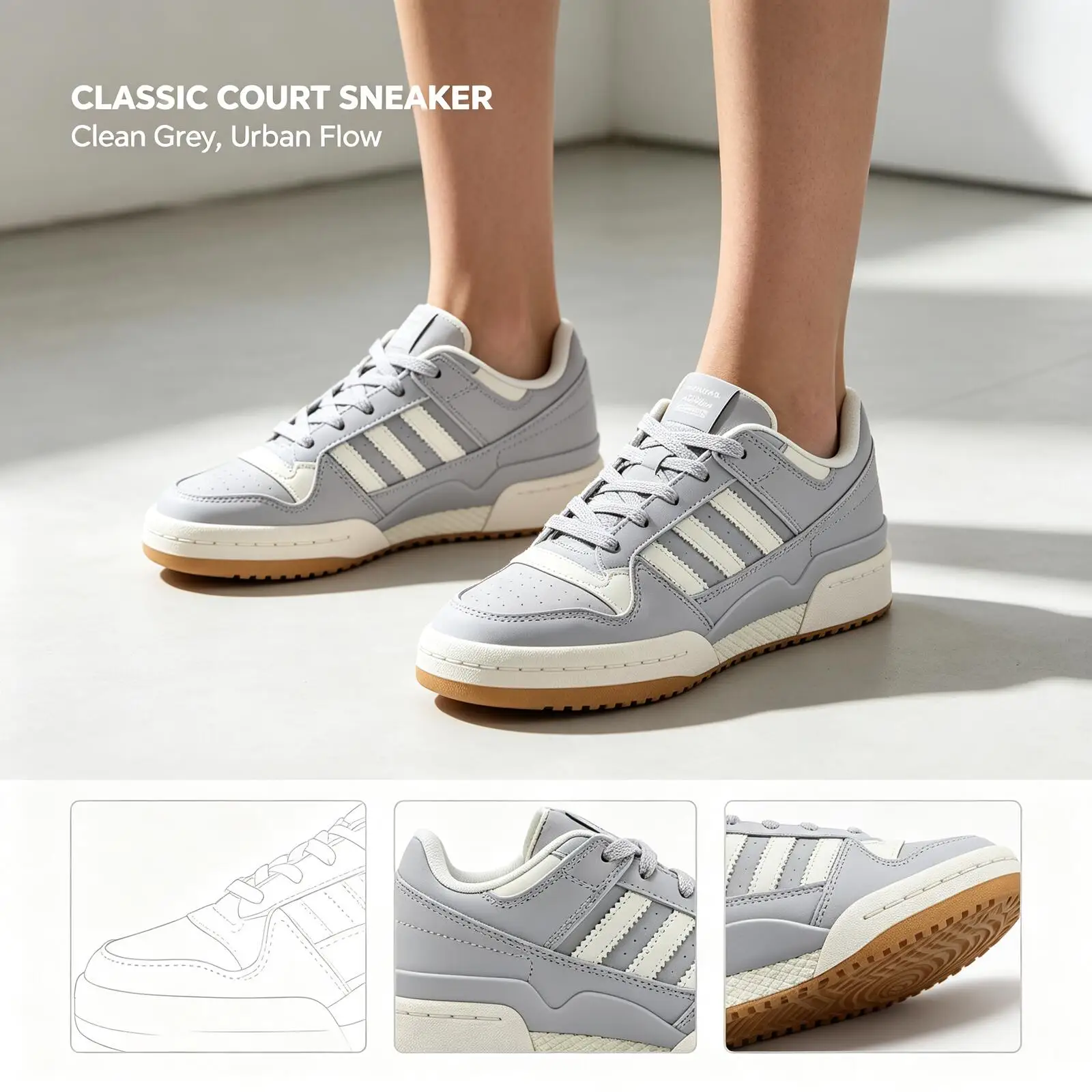 Adidas Flash Sale  Originals KH7310 Women Low‑top Board Shoes Leather Synthetic Upper Rubber Outsole Lace‑up Retro Street Casual